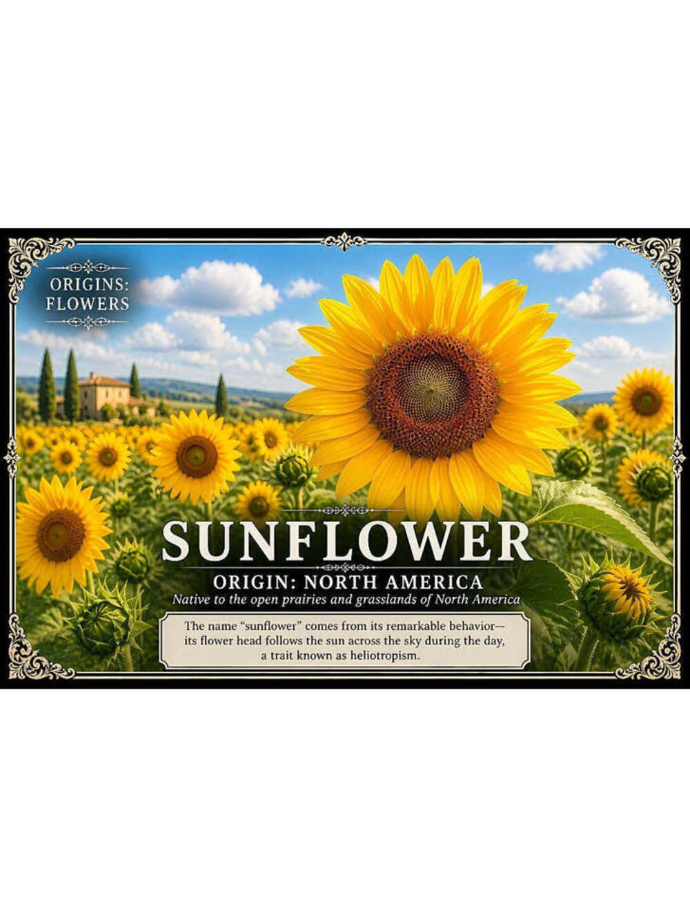 4643 Sunflower Floral Definitions 8x10 Glossy Print
